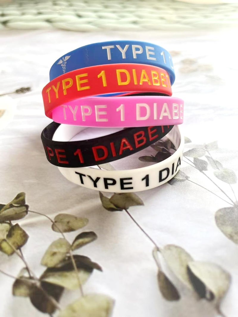 OutstandLong 5 Pack Sport Medical Alert ID Blood Thinner Silicone Bracelet Rubber Medical Awareness Wristbands 7.5" - Image 4